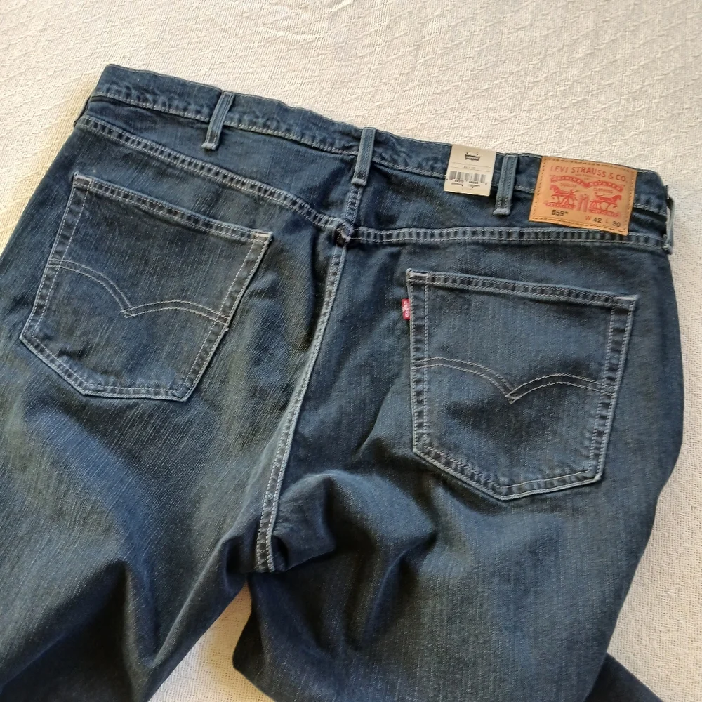 levis 559 relaxed straight jeans new mens 42×30 denim